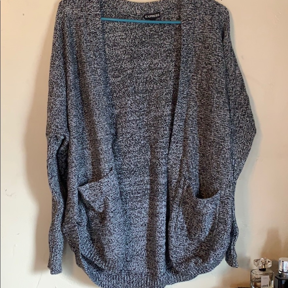 Gray/black cardigan